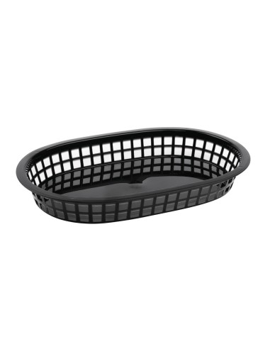 Panière alimentaire ovale noire Olympia - lot de 6
