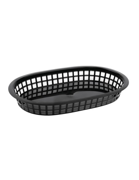 Panière alimentaire ovale noire Olympia - lot de 6