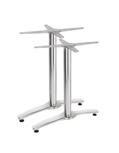 Pied de table double aluminium Bolero - lot de 2