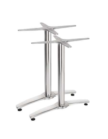 Pied de table double aluminium Bolero - lot de 2