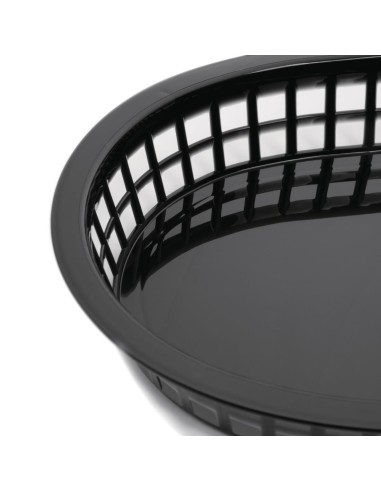 Panière alimentaire ovale noire Olympia - lot de 6