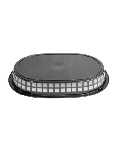 Panière alimentaire ovale noire Olympia - lot de 6