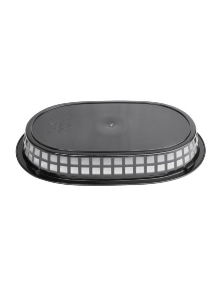 Panière alimentaire ovale noire Olympia - lot de 6