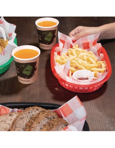 Panière alimentaire ovale rouge Olympia - lot de 6