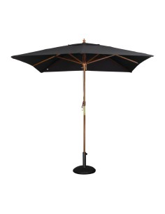 Parasol carré Bolero 2,5m noir - 2,73 x 2,5 m - Bois & polyester