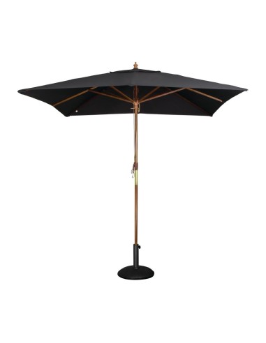 Parasol carré Bolero 2,5m noir - 2,73 x 2,5 m - Bois & polyester