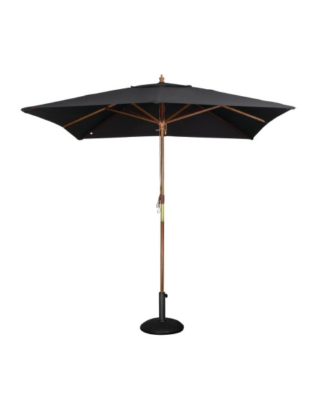 Parasol carré Bolero 2,5m noir - 2,73 x 2,5 m - Bois & polyester