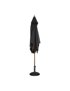 Parasol carré Bolero 2,5m noir - 2,73 x 2,5 m - Bois & polyester 2