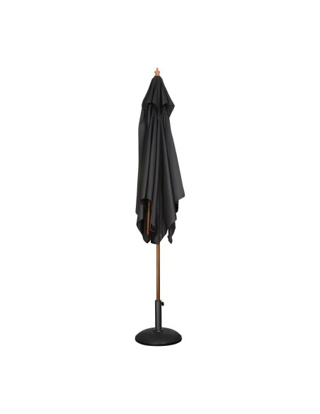 Parasol carré Bolero 2,5m noir - 2,73 x 2,5 m - Bois & polyester