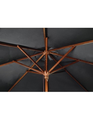 Parasol carré Bolero 2,5m noir - 2,73 x 2,5 m - Bois & polyester