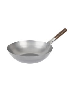 Wok fond plat London Wok 330 mm - Acier doux 2