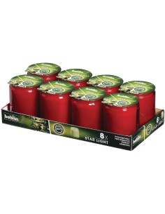 Bougies-verre Bolsius Starlight rouges - lot de 8 2