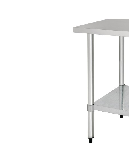 Table centrale en inox Vogue 900x900x700 mm - Hauteur réglable