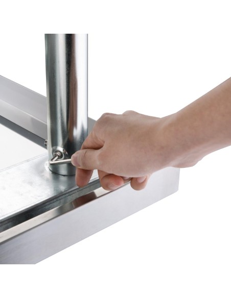 Table centrale en inox Vogue 900x900x700 mm - Hauteur réglable