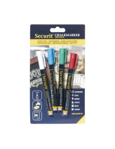 Assortiment feutres craie liquide 2mm Securit - lot de 4