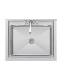 Plonge bac unique Vogue en inox - 600 mm profondeur 2
