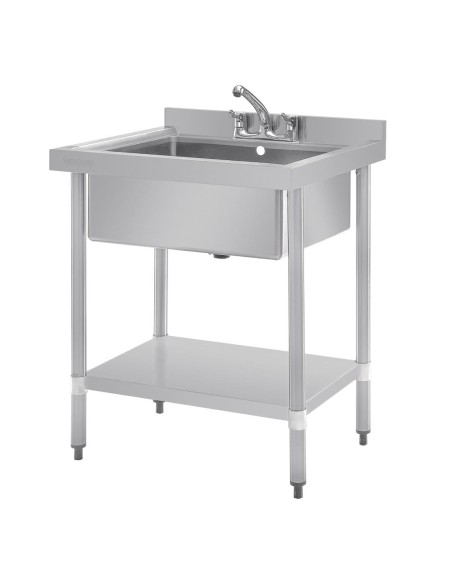 Plonge bac unique Vogue en inox - 600 mm profondeur
