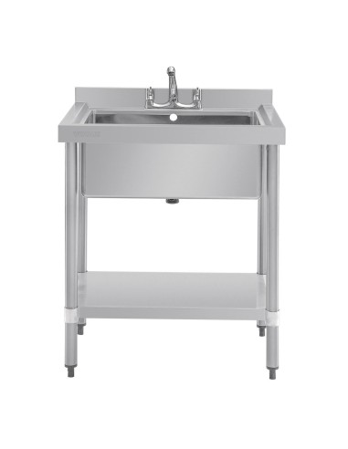 Plonge bac unique Vogue en inox - 600 mm profondeur
