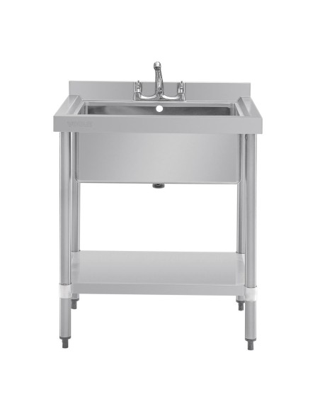 Plonge bac unique Vogue en inox - 600 mm profondeur