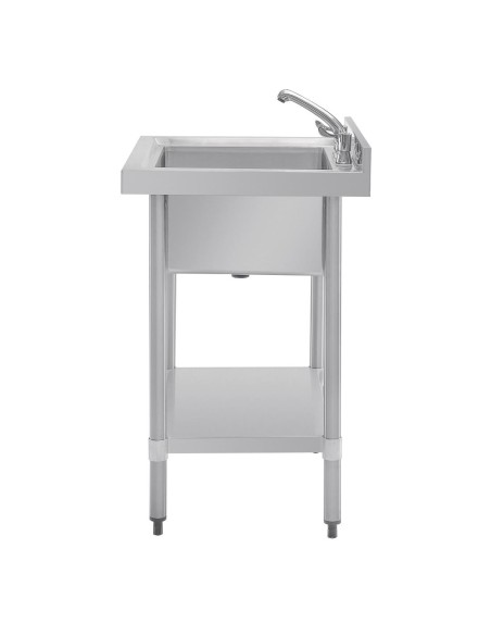 Plonge bac unique Vogue en inox - 600 mm profondeur