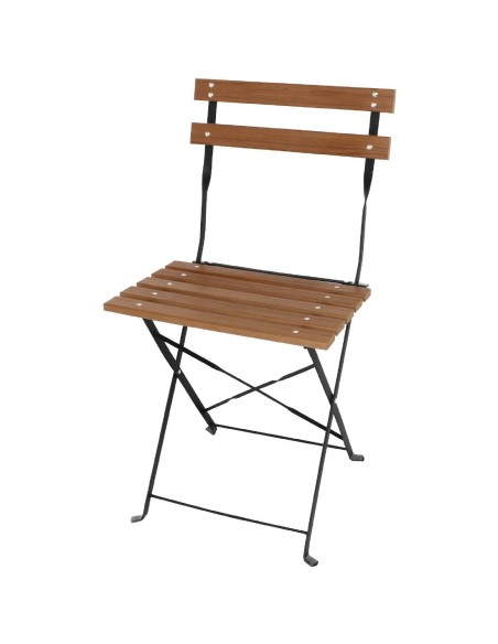 Chaises bistro Bolero imitation bois - lot de 2