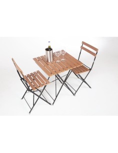 Chaises bistro Bolero imitation bois - lot de 2 2