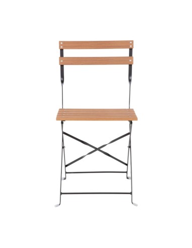 Chaises bistro Bolero imitation bois - lot de 2