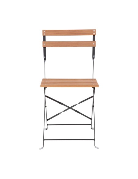 Chaises bistro Bolero imitation bois - lot de 2