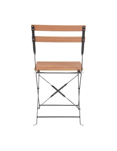 Chaises bistro Bolero imitation bois - lot de 2