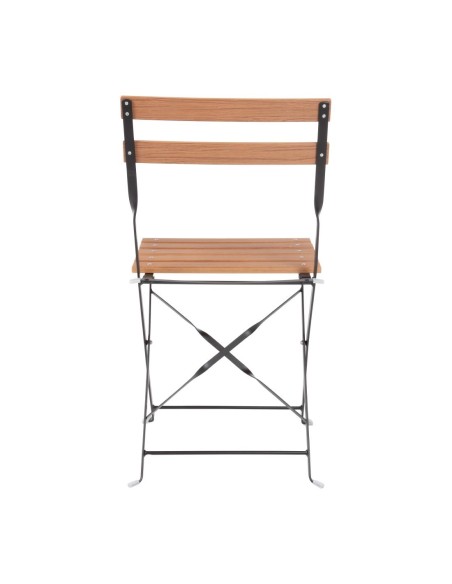 Chaises bistro Bolero imitation bois - lot de 2