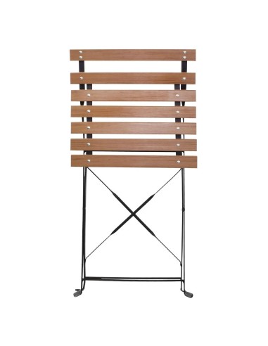 Chaises bistro Bolero imitation bois - lot de 2