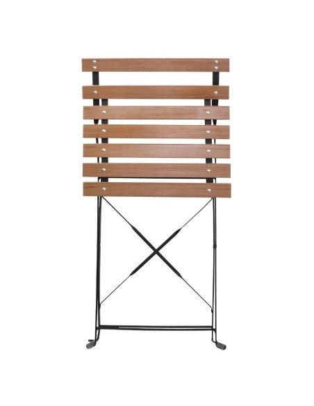 Chaises bistro Bolero imitation bois - lot de 2