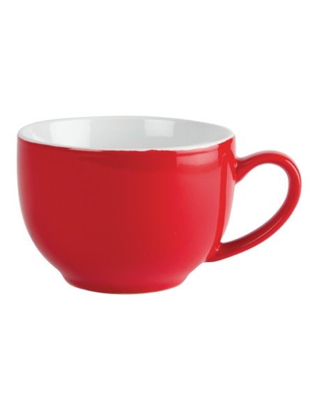 Tasses à cappuccino Olympia Café rouges 340 ml - Lot de 12