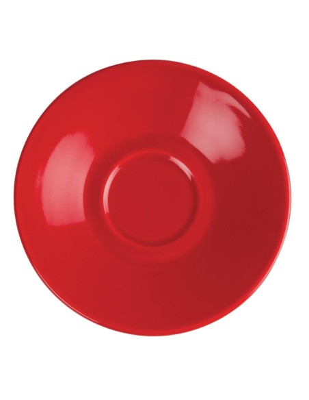 Soucoupes rouge Olympia Café - Lot de 12