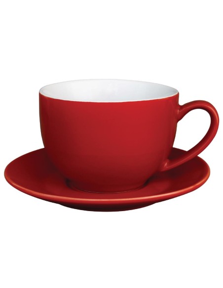 Tasses à cappuccino Olympia Café rouges 340 ml - Lot de 12