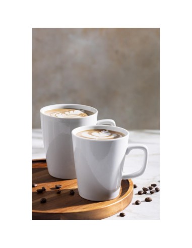 Mugs Olympia Athena 300 ml - Lot de 12 | Porcelaine vitrifiée