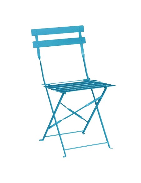 Chaises pliantes Bolero bleu turquoise - lot de 2