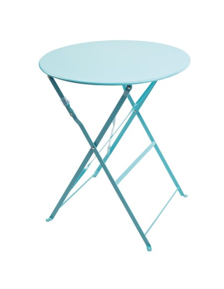 Table ronde pliable Bolero bleu turquoise 595mm