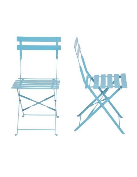 Chaises pliantes Bolero bleu turquoise - lot de 2