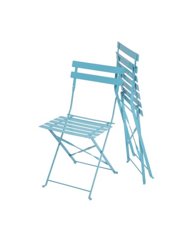 Chaises pliantes Bolero bleu turquoise - lot de 2