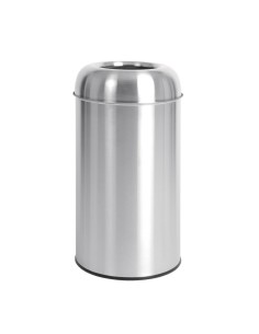 Poubelle dome inox ouverte Bolero 40L - robuste et finition mate