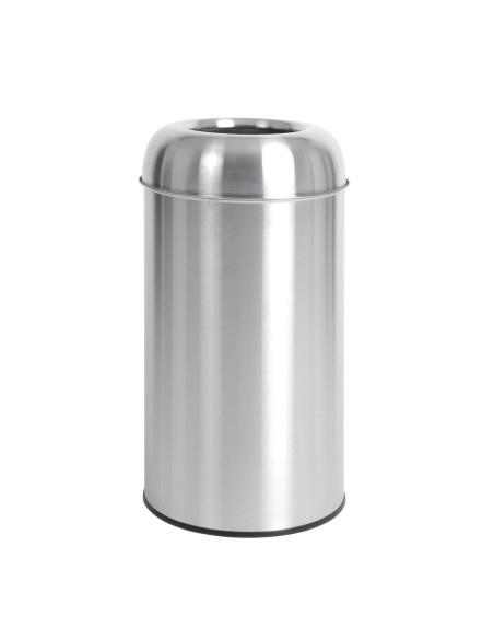 Poubelle dome inox ouverte Bolero 40L - robuste et finition mate