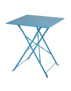 Table de terrasse carrée Bolero bleu turquoise 600mm - Légère et pliable