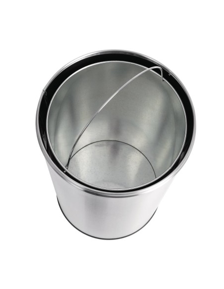 Poubelle dome inox ouverte Bolero 40L - robuste et finition mate