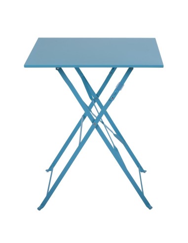 Table de terrasse carrée Bolero bleu turquoise 600mm - Légère et pliable