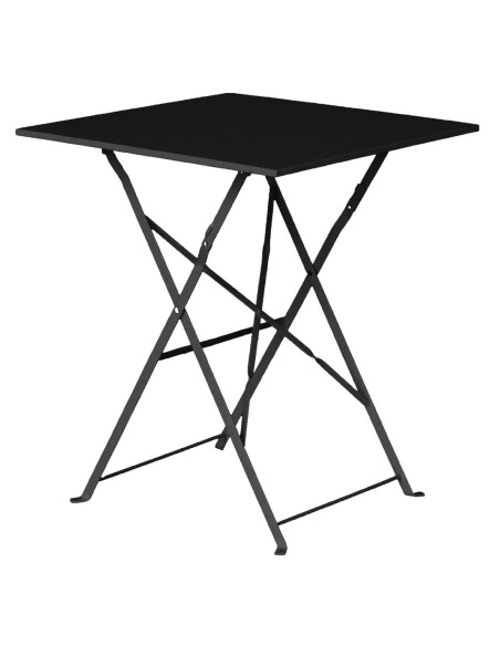 Table de terrasse carrée Bolero noire 600mm - style industriel