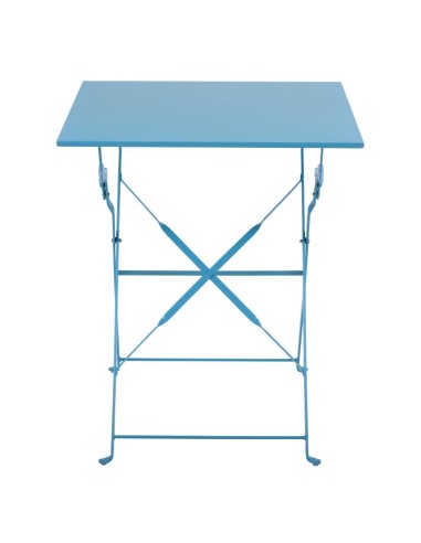 Table de terrasse carrée Bolero bleu turquoise 600mm - Légère et pliable