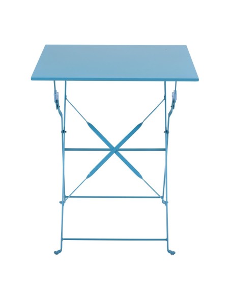 Table de terrasse carrée Bolero bleu turquoise 600mm - Légère et pliable