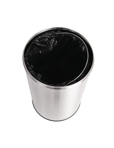 Poubelle dome inox ouverte Bolero 40L - robuste et finition mate