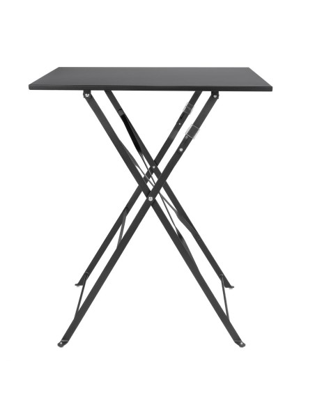 Table de terrasse carrée Bolero noire 600mm - style industriel